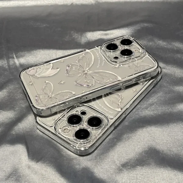 Gold Butterfly Phone Case For iPhone 16 11 13 15 14 12 17 Pro Max 7 8 Plus 16e XR X XS Max SE 2022 Soft TPU Transparent Cover - Image 6