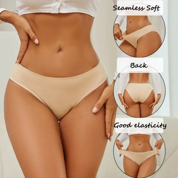 3Pcs Women's Cotton Briefs Seamless Underwear Women Panties Sexy Breathable Briefs Female Stretch Ladies Soft Lingerie - Image 3