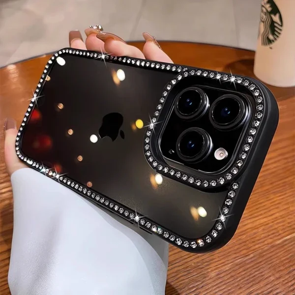 Luxury Bling Rhinestone Diamond Transparent Case For iPhone 16 Pro Max 15 14 13 Shockproof Protection Bumper Hard Acrylic Cover - Image 7