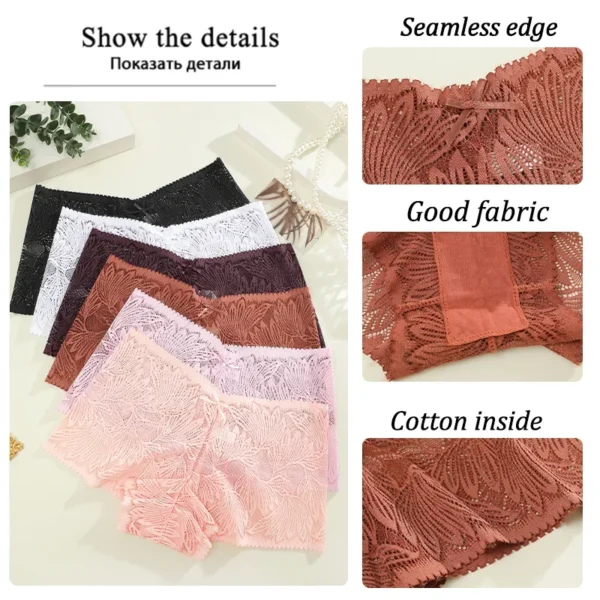 3Pcs Women's Seamless Lace Briefs Women Plus SizePanties Solid Color Breathable Underwear Female Low Waist Soft Lingerie S-XL - Image 5