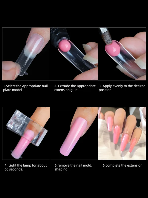 120 Pcs/Set Clear Dual Forms False Nails Full Cover Quick Building Gel Mold Tips Nail Extension Molds Upper Forms For Nails Tips - Image 6