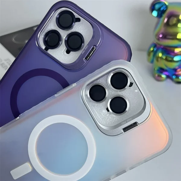 Multi-Functional Magnetic Phone Case with Color Changing and Frosted Effect for iPhone 16 15 14 13 12 11 Pro Max Magsafe Cover - Image 3