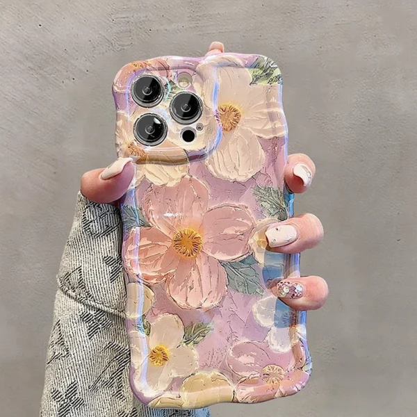 Luxury Flower Pattern Laser Phone Case For iPhone 11 12 13 14 15 16 Pro Max Shockproof Bumper Cases Cover - Image 4