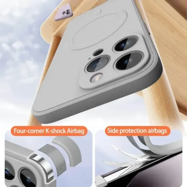 Luxury For Magsafe Liquid Silicone Soft Phone Case For IPhone 16 15 14 13 12 17 Pro Max Plus Magnetic Wireless Charging Cover - Image 4