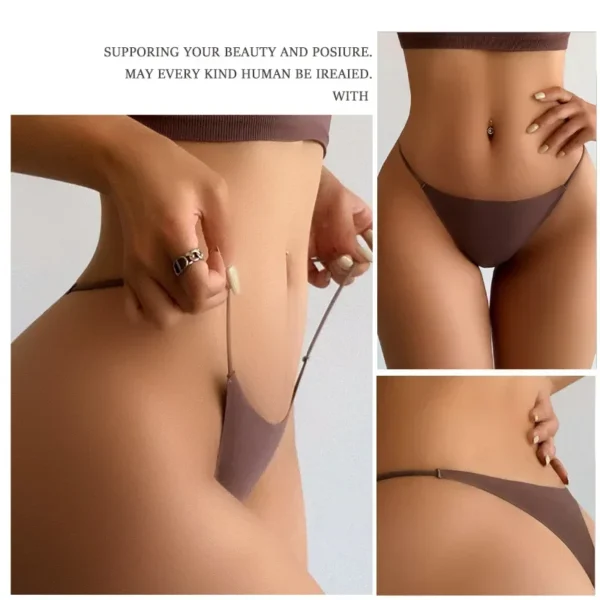 10Pcs Women Seamless Thongs Thin Strap Low Waist High Flexibility Panties Sexy Underwear Ladies Briefs T-back Comfortable Women - Image 2