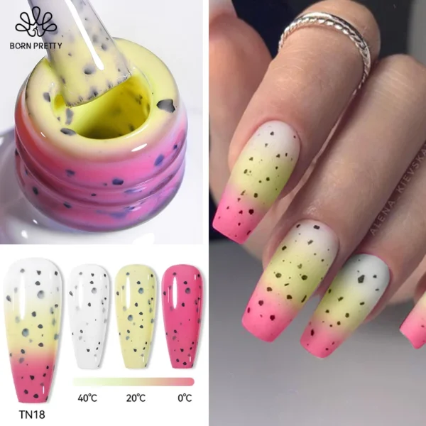 BORN PRETTY Eggshell Thermal Gel Nail Polish 10ml Snowflake Temperature Color Changing Vernis Semis Permanent Need Matte Top - Image 1