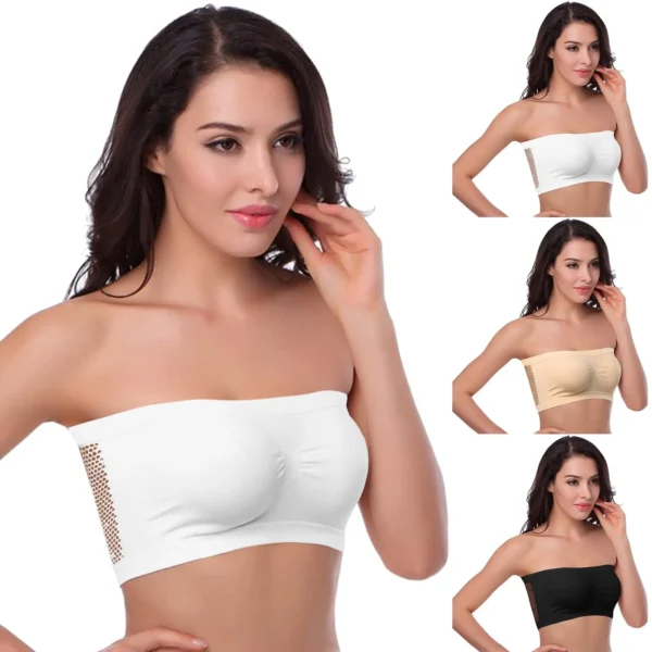 Women’s Strapless Seamless Tube Top Bra Anti-Slip Wireless Bandeau for Summer Outfit - Image 6