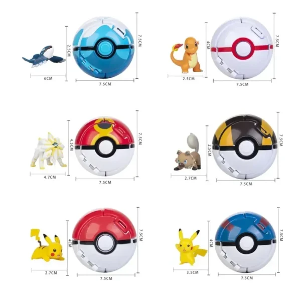 Pokeball Pokemon Figurine Elf Ball Anime Figure Cartoons Pikachu Charizard Pocket Monster Pet Anime Action Model Toy Kids Gifts - Image 6