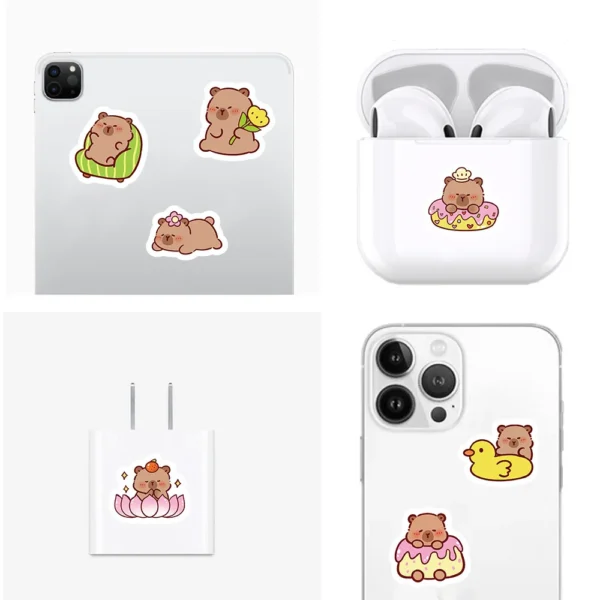 100Pcs Cartoon Cute Capybara Stickers PVC Aesthetic Kapibala Graffiti Decals Scrapbooking DIY Phone Laptop Notebook Stationery - Image 6