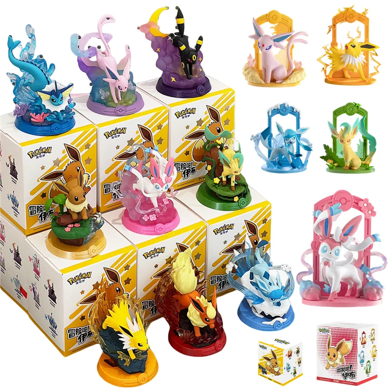 kf-S95abe7eb3df24cf1b41a823d9d2c560cn 9 Style Pokemon Figures Eeveelution Espeon Sylveon Glaceon Leafeon Vaporeon Umbreon Flareon Anime Figure Pocket Monster Toy - Image 1