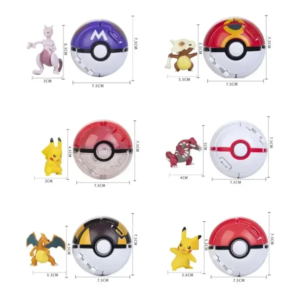 Pokeball Pokemon Figurine Elf Ball Anime Figure Cartoons Pikachu Charizard Pocket Monster Pet Anime Action Model Toy Kids Gifts - Image 4