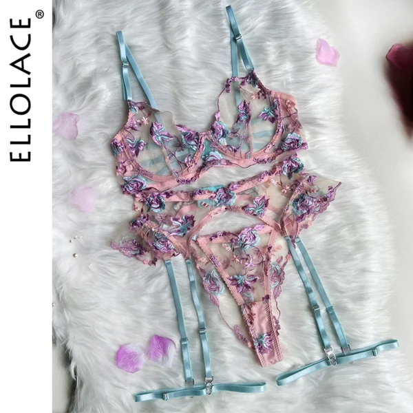 Ellolace Fairy Lingerie Floral Transparent Underwear Ruffle Garter Intimate Delicate Underwear Beautiful See Through Outfits - Image 1
