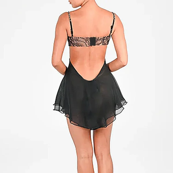 Ellolace Sexy Adult Female Dress Chain Shoulder Straps Backless Set Fancy Cut Out on Sides Bra Hilitos Women Tutu Organza Outfit - Image 5