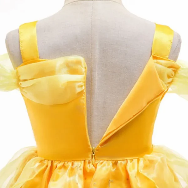 Girl Belle Dress Up Sleeveless Floral Children Party Princess Costume Kids Beauty and The Beast Halloween Carnival Outfit Clothe - Image 5