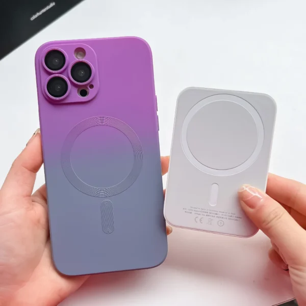 Luxury For Magsafe Gradient Silicone Multicolour Shockproof Case for iPhone 15 16 14 13 12 11 Pro Max E Wireless Charging Cover - Image 5