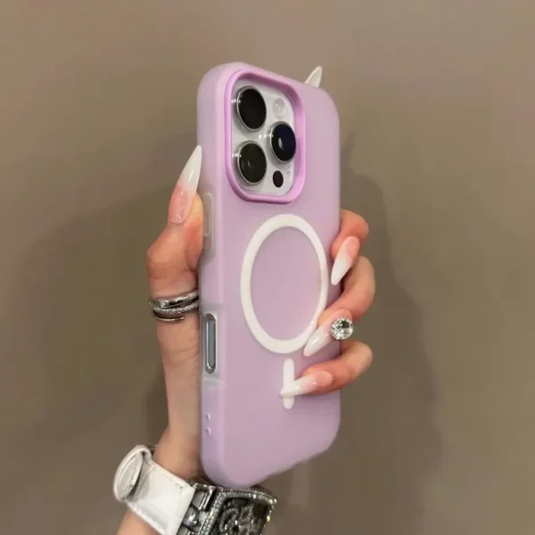 Luxury Candy Color 2 IN 1 Magsafe Case for iPhone 16 15 14 13 12 17 Pro Max Plus Magnetic Wireless Charge Clear Matte Soft Cover - Image 2