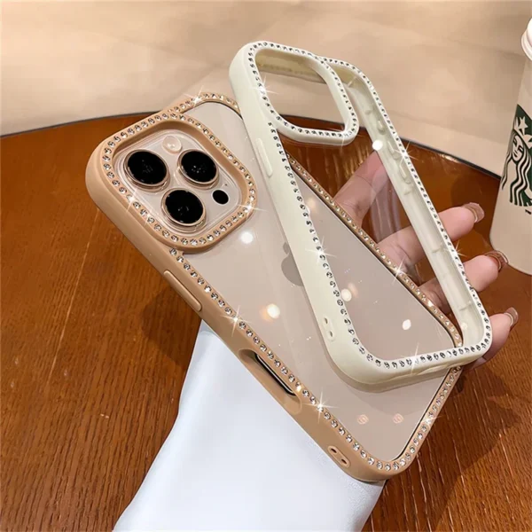Luxury Bling Rhinestone Diamond Transparent Case For iPhone 16 Pro Max 15 14 13 Shockproof Protection Bumper Hard Acrylic Cover - Image 4