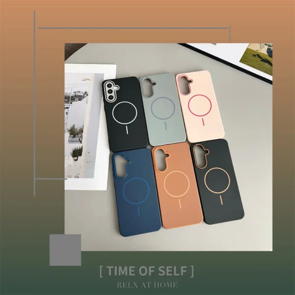 Ultrathin Simple Magsafe Case for Samsung Galaxy S25 S24 Ultra S23 S22 A56 Matte Hit Color Lens Wireless Charging Soft TPU Cover - Image 6