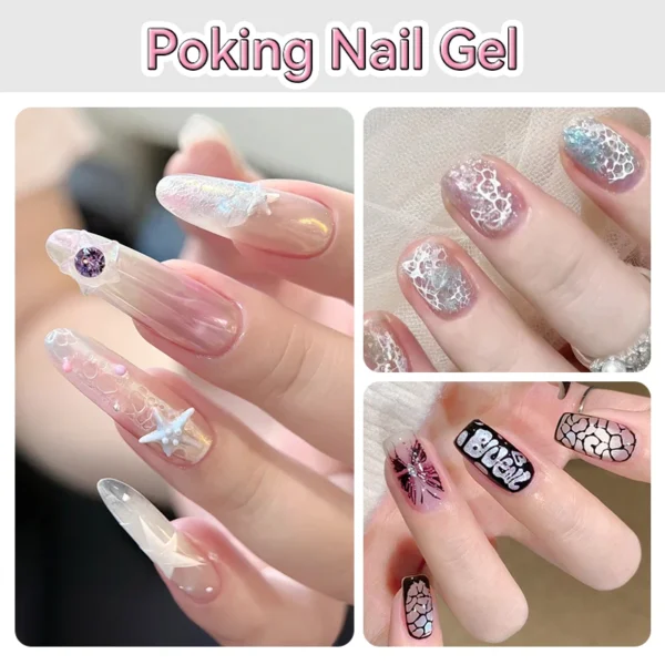 BORN PRETTY 5ml Poke Poke Nail Art Gel Glue Black White Wave Texture Nail Painting Art Gel Soak Off UV LED Varnish - Image 4