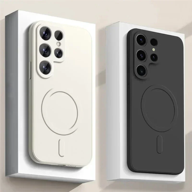 kf-S99e1f316a83c452c854baa2e488944899 Original Liquid Silicone Magnetic Wireless Charge Case For Samsung Galaxy S26 S25 S24 S23 S22 Ultra For Magsafe Shockproof Cover - Image 1