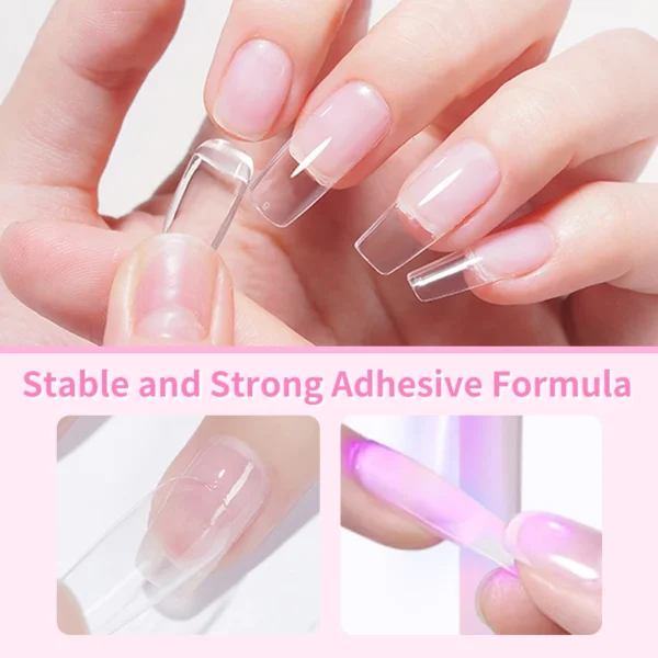 BORN PRETTY 15/10ML 6 IN 1 Nail Glue Gel for Acrylic Nails Soak off Base Gel Top Coat UV Extension Nail Gel False Nail Tips Gel - Image 3