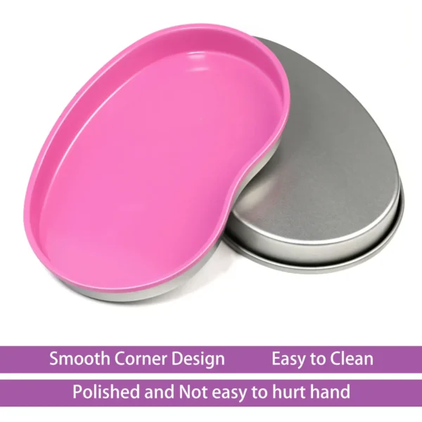 1Pcs Pink Stainless Steel Cosmetic Storage Tray Nail Art Equipment Plate Tools Dental&False Nails Nail Decorations Display Tray - Image 3