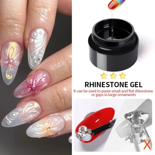 BORN PRETTY 5 IN 1 Clear Water Ripple Gel Polish 3D Shaping Sculpting Carving No-wipe Top Coat Reinforcement Adhesive Gel Glue - Image 6