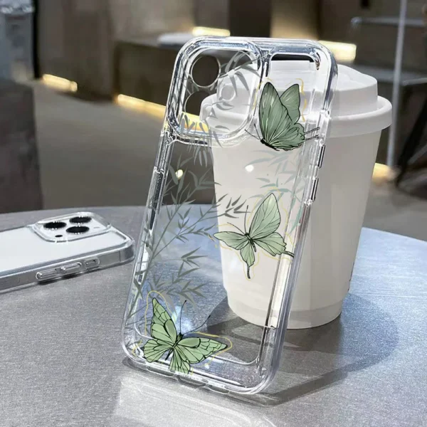 Gold Butterfly Phone Case For iPhone 16 11 13 15 14 12 17 Pro Max 7 8 Plus 16e XR X XS Max SE 2022 Soft TPU Transparent Cover - Image 4