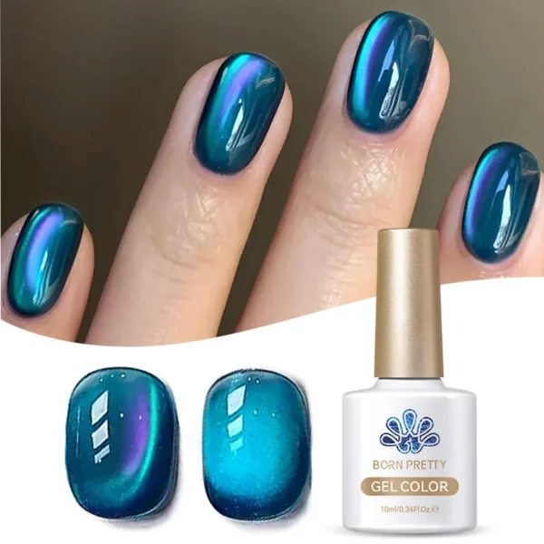 BORN PRETTY 10ml Auroras Blue Cat Magnetic Gel Nail Polish for Winter Nails Jelly Glass Water Light Varnis Semi Permanent Nail - Image 3
