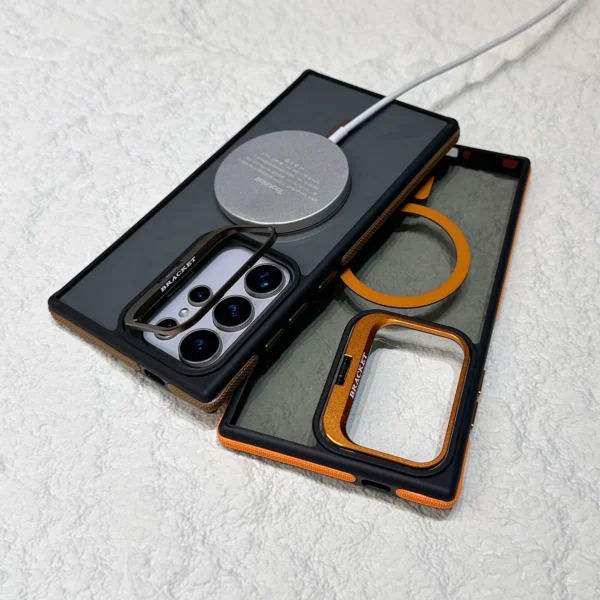 Luxury Clear Magnetic Shockproof Phone Case For Samsung Galaxy S25 Ultra S24 Plus S23 FE S22 Stand Color Protection Back Cover - Image 5