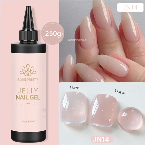 BORN PRETTY 250g Jelly Milky White Pink Translucent Nude Gel Polish Refilled Package Semi Permanent Soak Off UV Nail Art Varnish - Image 4