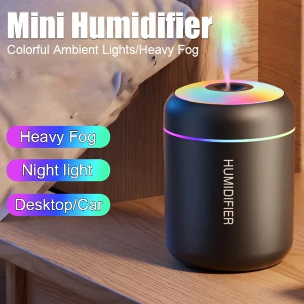 Mini Air Humidifier Usb Aroma Diffuser 180ml Essential Oil Purifier Cool Mist Sprayer Car Home Bedroom LED Desktop humidificador - Image 6