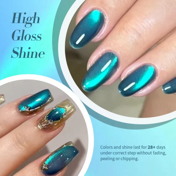 BORN PRETTY 10ml Auroras Blue Cat Magnetic Gel Nail Polish for Winter Nails Jelly Glass Water Light Varnis Semi Permanent Nail - Image 4