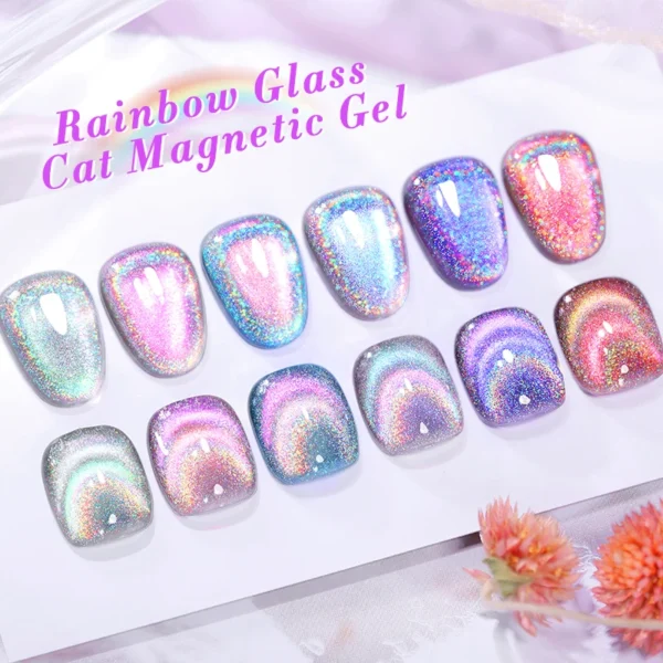 BORN PRETTY 9D Lasers Cat Magnetic Gel Nail Gel Rainbow Magnetic Gel Soak Off UV LED Nail Varnish UV Gel for Nail Art at Home - Image 4