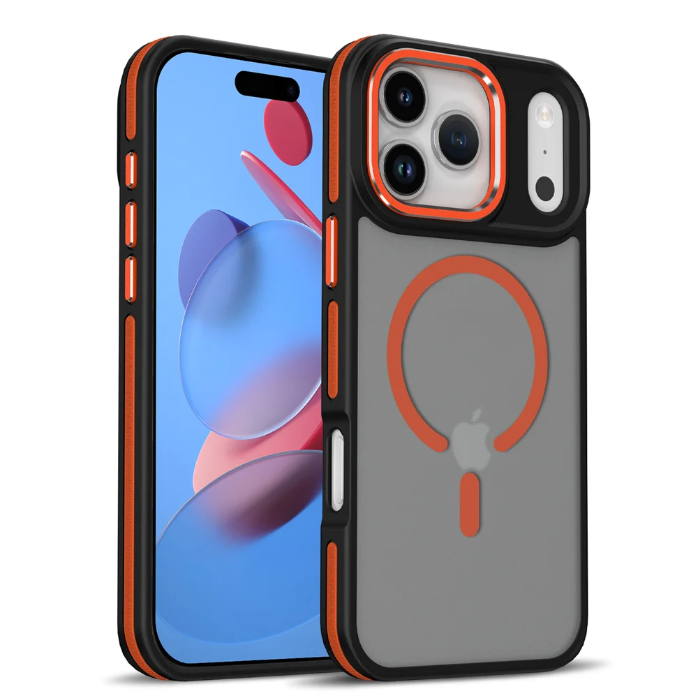 kf-Sa179774b71174cd7907352448db1a4deG Luxury Magnetic Colorful Border Case for iPhone 17 Air 16 Pro Max 15 14 Plus 13 12 11 Magsafe Wireless Charging Shockproof Cover - Image 1