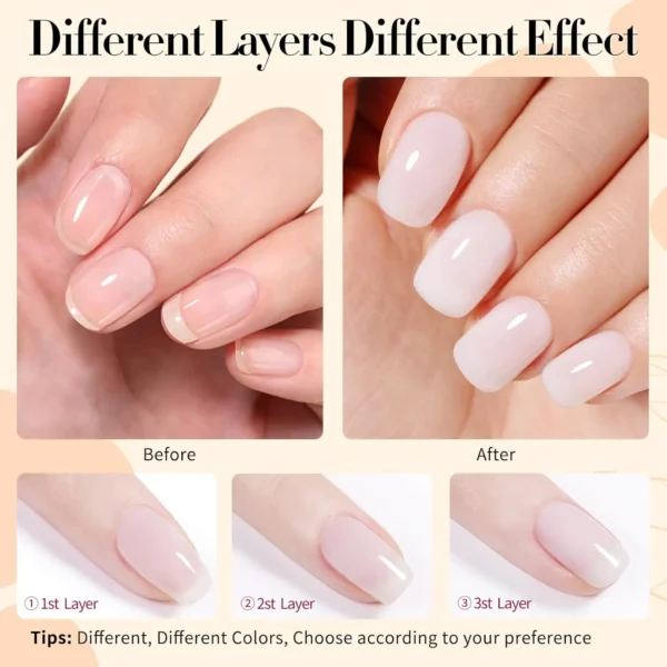 BORN PRETTY Milky White Gel Nail Polish 10ML Jelly White Translucent Natural Color Gel Polish Nail Art Manicure Varnish - Image 2