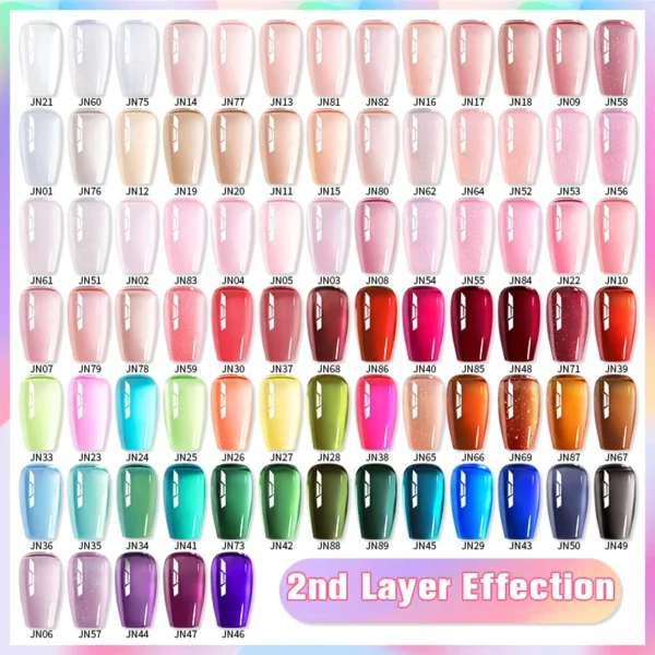 BORN PRETTY Jelly Nude Gel Nail Polish 10ml Light Pink Peach Translucent Color UV Light Cure Gel Varnish Nail Art DIY at Home - Image 4