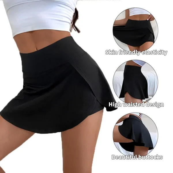 High Waist Sports Culottes Women Yoga Fitness Tennis Lining Anti Light Running Quick Drying Skirt Suitable for Running Yoga - Image 4