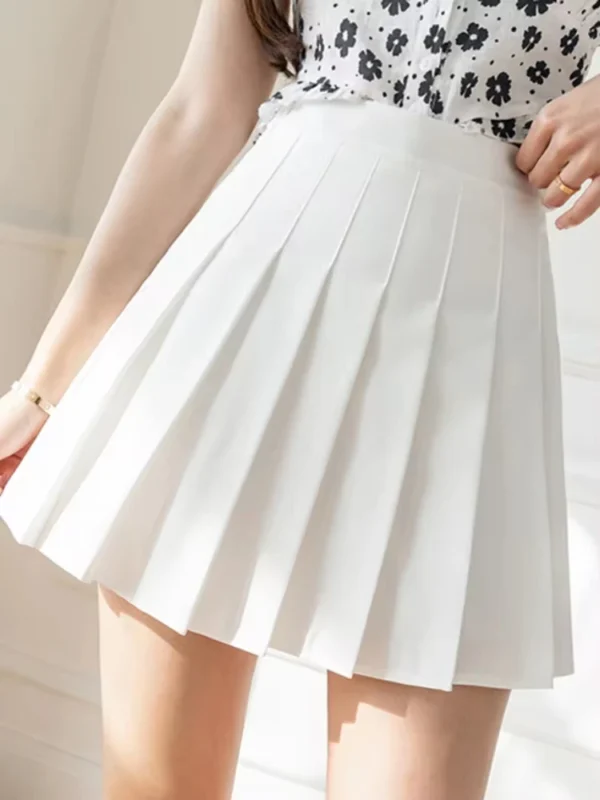 White Women Pleated Skirts Summer High Waist Zipper Girls Dancing JK Mini Skirts Black Fashion Student A Line Faldas 2024 - Image 4