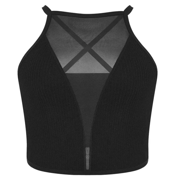 1pcs Sexy Mesh Camisole Crop Top Corset Ribbed Backless Underwear Hot Fashion Women Casual BrassiereTank Top Bralette Lingerie - Image 4