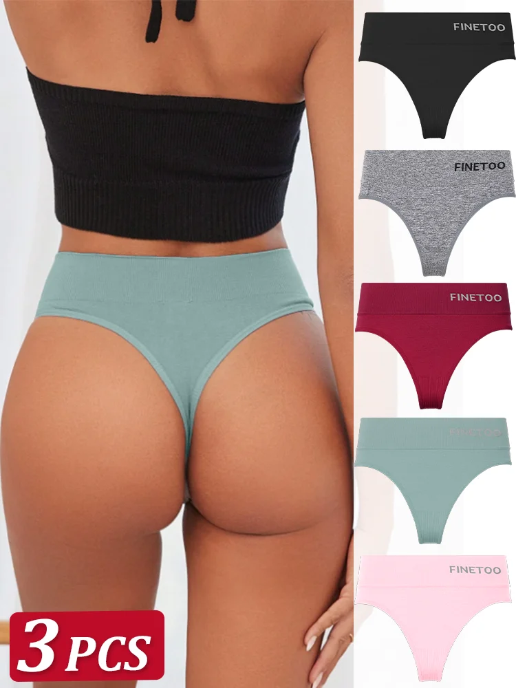 kf-Sa46034a875444298b3b094590ea72200o 3Pcs Women Seamless High Waist G-string Ladies M-2XL Thongs Comfortable Bikini Panties Thong Underpants Girls Underwear Lingerie - Image 1