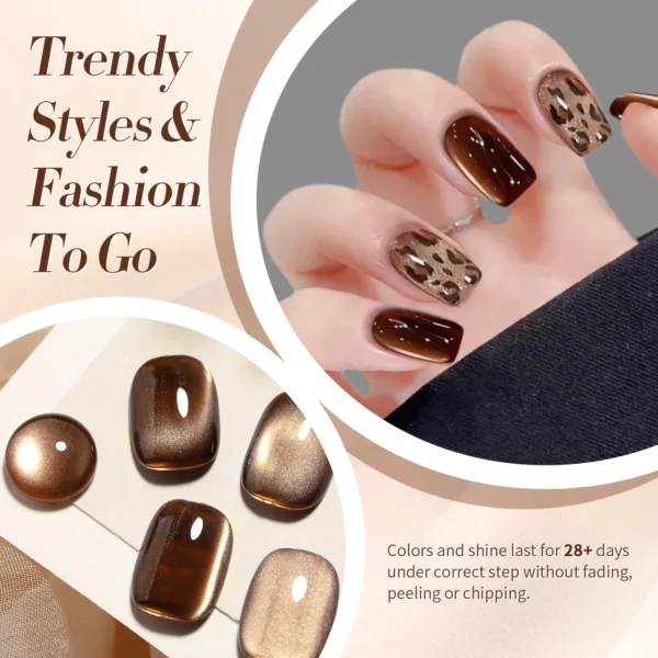 BORN PRETTY 10ml Dark Brown Red Glass Bead Cat Magnetic Gel Nail Polish Semi Permanent Soak Off UV LED Varnish Nail Art Salon - Image 4