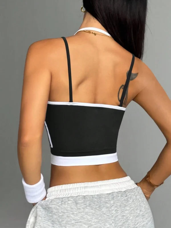 Color blocking non steel ring beautiful back sports vest for women's outdoor wear, fitness running, shock-absorbing gathering, s - Image 2