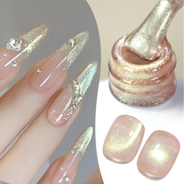 BORN PRETTY 15ml Tuberose Auroras Cat Magnetic Gel Nail Polish Gold Glitter Shine Soak Off UV Gel Nail Art Varnish NailSupplies - Image 6
