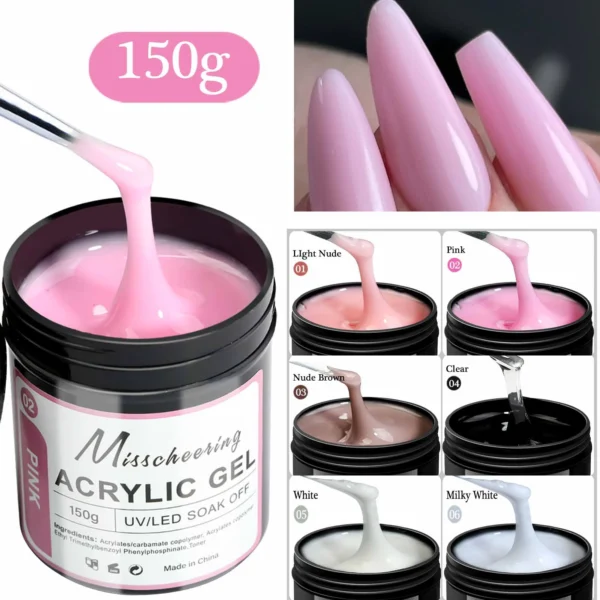 1Jar 100/150g Poly Nail Gel UV LED Cured Builder Nail Gel Acrylic Crystal Nail Extension Gel For Nails DIY At Home Salon - Image 1