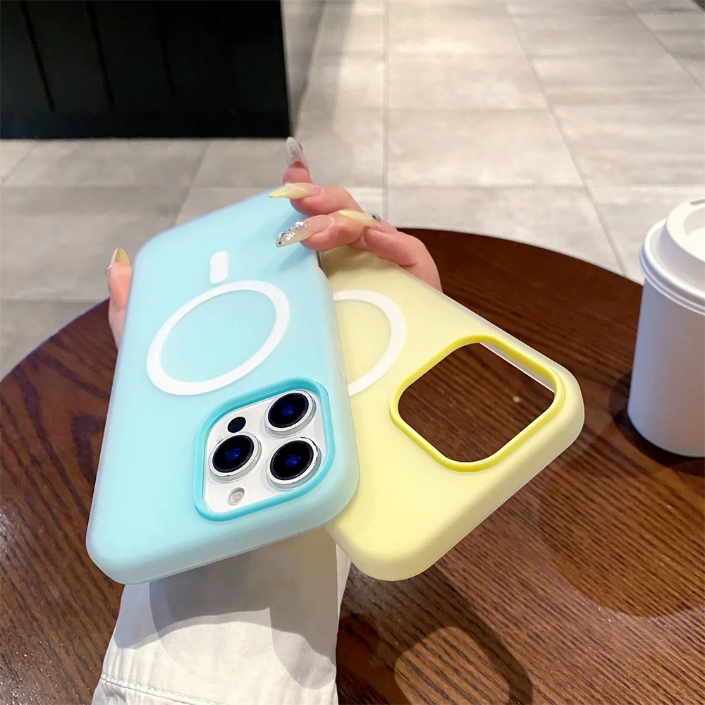 kf-Sa7d33d45022f447397a33372e0dc7a241 Luxury Candy Magsafe Wireless Charge Matte Case For iPhone 17Air 11 12 13 14 15 16 17 Pro Max Plus Magnetic Bumper Cases Cover - Image 1