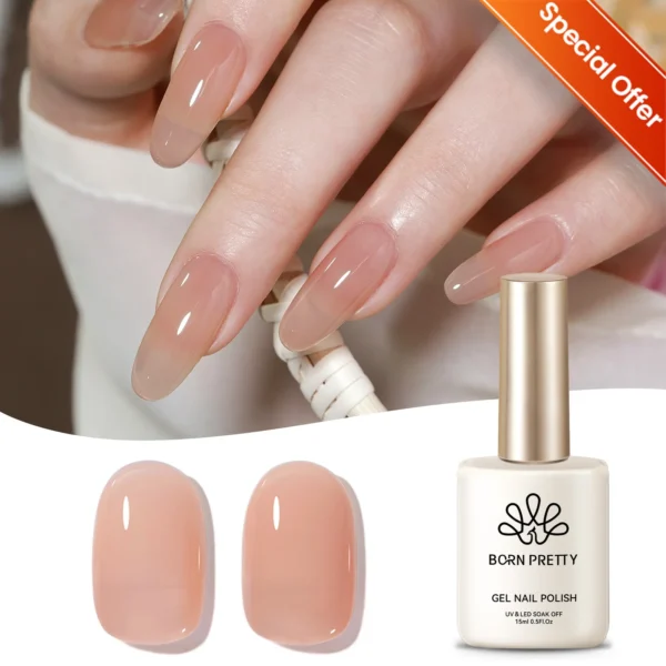 BORN PRETTY Nude Pink Red Gel Nail Polish Jelly Color Semi Permanent Soak Off UV LED Varnish Design 6/7/10/15ml Nail Supplies - Image 5