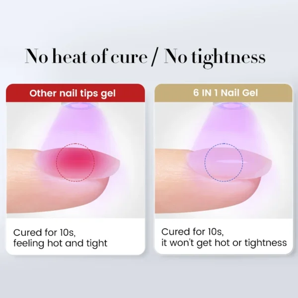 BORN PRETTY 6 in 1 Nail Glue Gel Extra Strong Adhesive for Press on Nails Clear Acrylic Tips Extension Gel Strengthener Gel - Image 6