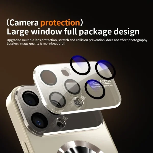 New Titanium Metallic Luxury Matte Case For iPhone 17 16 15 14 13 12 Pro Max Plus For Magsafe Glass Lens Camera Protection Cover - Image 3