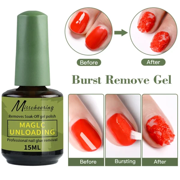 15ml Nail Polish Remover For Nails in 3-5 Minutes Easily Quickly Removes Semi Permanent Soak Off UV Gel Polish Burst Gel&nailoil - Image 5